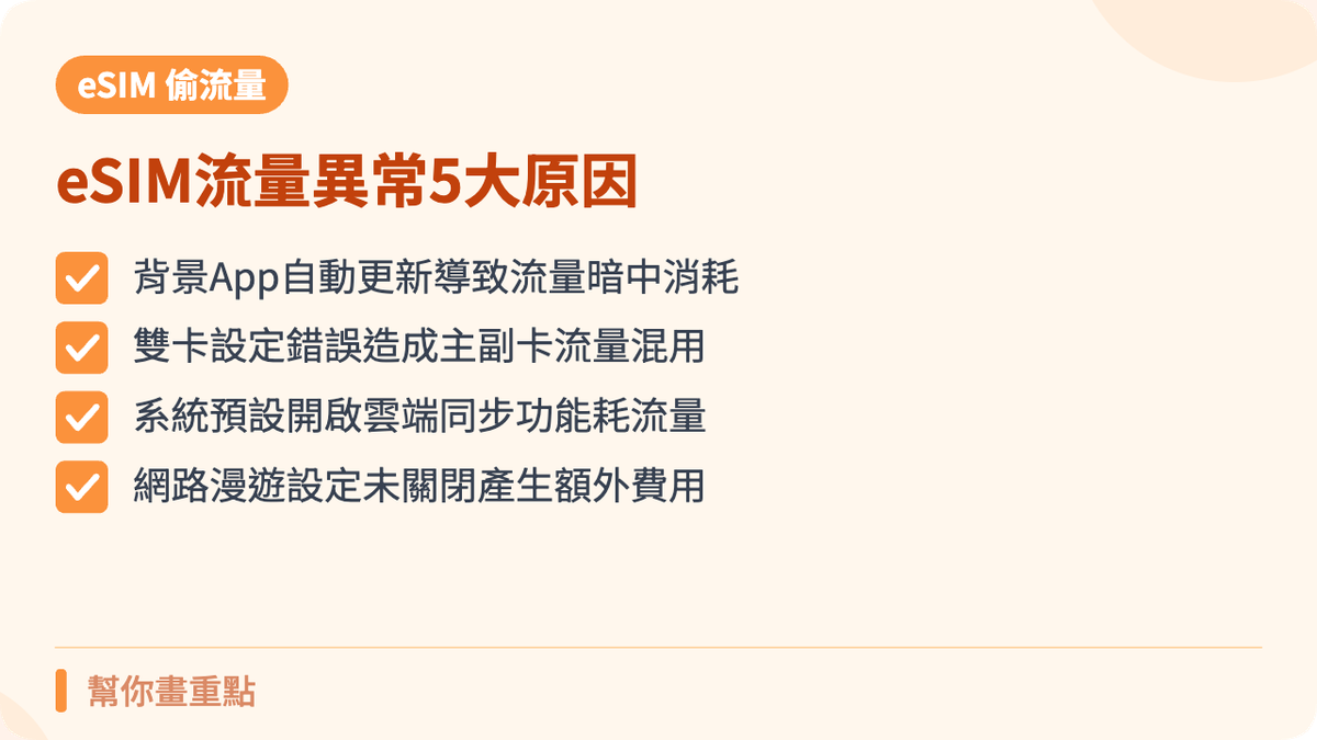 eSIM 流量異常的 5 大原因分析